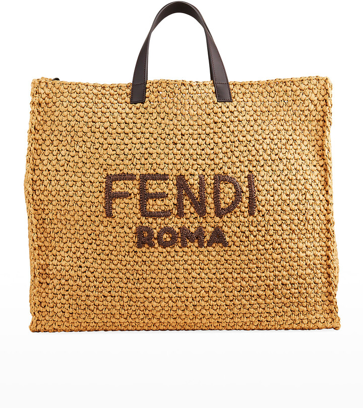 Fendi Men's Roma Raffia Tote Bag - ShopStyle