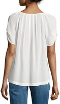Thumbnail for your product : Joie Terabithia Short-Sleeve Silk Top, Porcelain