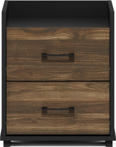 Union Rustic Jasire 2 - Drawer Nightstand in Walnut/Black