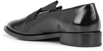 AGL Marlana pleated-tongue leather loafers