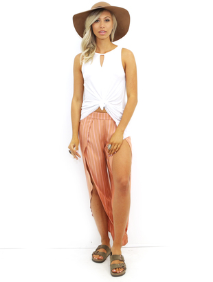 Free People Rosemary Slit Pants in Pink Combo