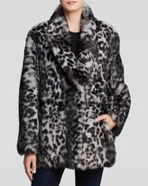 Thumbnail for your product : Elizabeth and James Coat - Holly Leopard Print Rabbit Fur