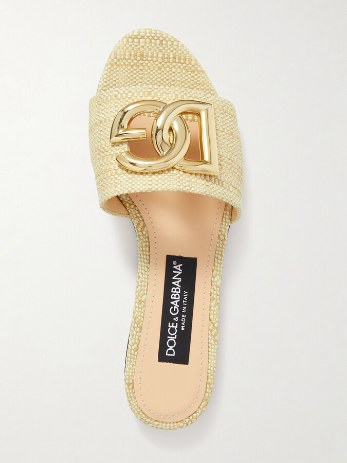 Dolce & Gabbana Raffia braid slides