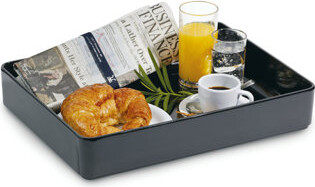 G.E.T. ML-86-BK – 7.6 Qt. Melamine, Black, Rectangular Tray, (7.9 Qt. Rim-Full), 15.75" L X 12" W, 2.75" Deep, Milano