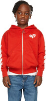 Thumbnail for your product : Off-White Kids Red Rounded 'Off' Hoodie