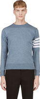Thumbnail for your product : Thom Browne Heather Blue Racer Stripe Sweater