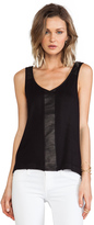 Thumbnail for your product : Feel The Piece Remi Leather Trim Tank