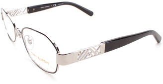 Tory Burch Black & Silvertone Cutout-Arm Eyeglasses