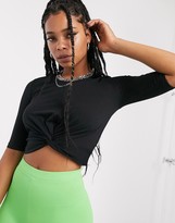 Thumbnail for your product : Noisy May twist front t-shirt in black
