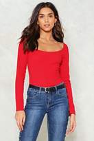 Thumbnail for your product : Nasty Gal Thrown For a Scoop Ribbed Bodysuit