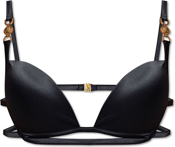 Versace Underwear: Black Greca Border Bralette