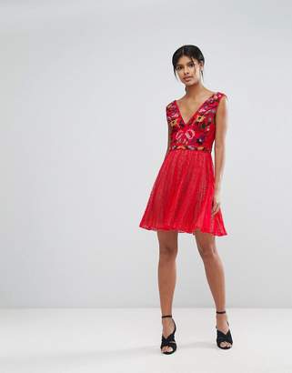 French Connection Alice Lace V Neck Dress