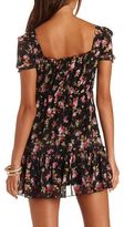Thumbnail for your product : Charlotte Russe Ruffle Floral Print Chiffon Babydoll Dress