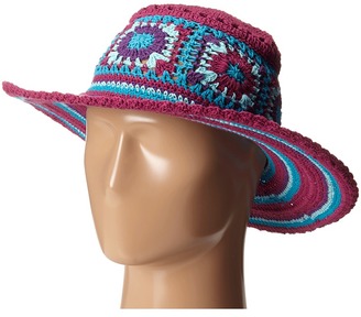 San Diego Hat Company Kids DL2488 Crochet Macramae Hat w/ Stripe Pattern