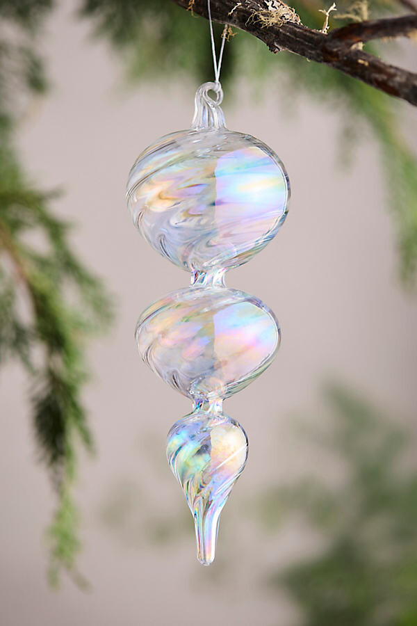 Iridescent Icicle Glass Ornament at Terrain