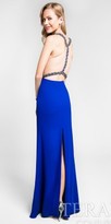 Thumbnail for your product : Terani Couture Illusion Chain Beaded Column Prom Dress