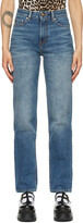 Thumbnail for your product : Ganni Blue High-Waisted Straight Jeans