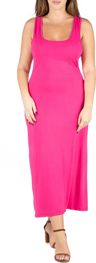 24seven Comfort Apparel Plus Size Racerback Maxi Dress