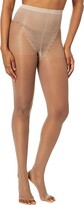 Thumbnail for your product : Hue Toeless Lace Control Top Sheer Tights 2-Pair Pack (Tan) Hose