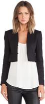 Thumbnail for your product : Alice + Olivia Ridley Blue Fox Fur Collar Cropped Blazer