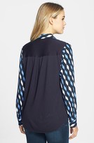 Thumbnail for your product : MICHAEL Michael Kors Tie Front Mixed Media Blouse (Regular & Petite)