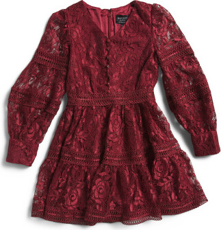 TJMAXX Girls Venice Lace Dress, Cotton/Polyester/Viscose