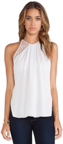 Thumbnail for your product : Halston Lace Detail Gathered Neck Top