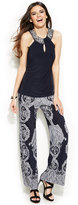 Thumbnail for your product : INC International Concepts Petite Printed Wide-Leg Soft Pants