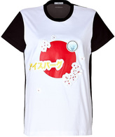 Thumbnail for your product : Iceberg Cotton Short Sleeve Asian Print T-Shirt in White/Black