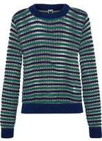 M Missoni Metallic Striped Open-Knit Wool-Blend Sweater