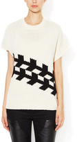 Thumbnail for your product : Tibi Wool Corded Chevron Jacquard Sweater