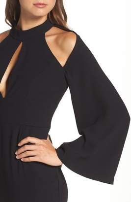 Bardot Drape Sleeve Cutout Sheath Dress