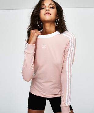 adidas 3 Stripes Long Sleeve Pink Spirit