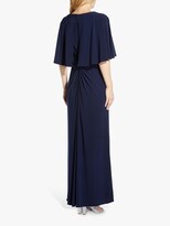 Thumbnail for your product : Adrianna Papell Jersey Bead Cape Maxi Dress, Midnight