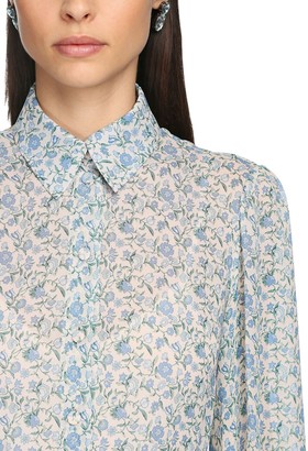 Luisa Beccaria Floral Print Viscose Crepe Shirt