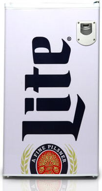 Koolatron Miller Lite Compact Fridge with Bottle Opener, 3.2 cu ft (90L), White