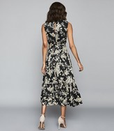 Thumbnail for your product : Reiss BRIELLA FLORAL PRINTED MIDI DRESS Black