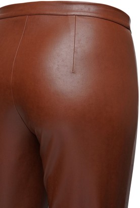 Marina Rinaldi High Waist Faux Leather Straight Pants