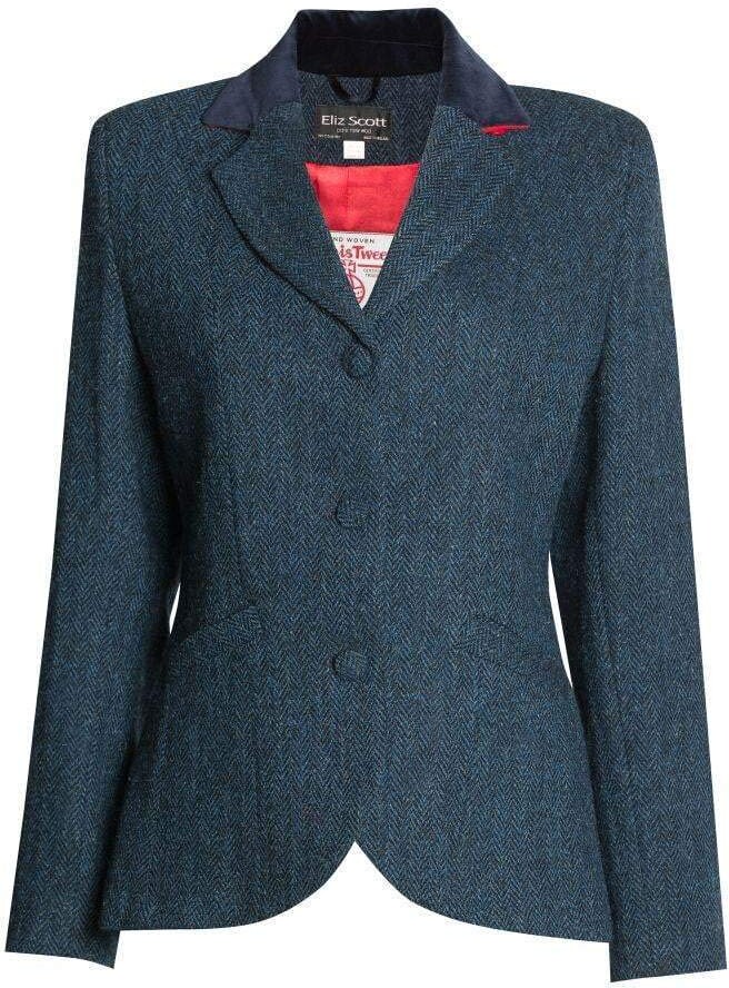 Eliz Scott Ladies Harris Tweed® Jacket - Sandy - Blue Herringbone ...