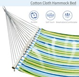 Thumbnail for your product : Outsunny 83" Double Wide Hammock Swing Bed Camp Sunbed W/ Pillow White Stripe