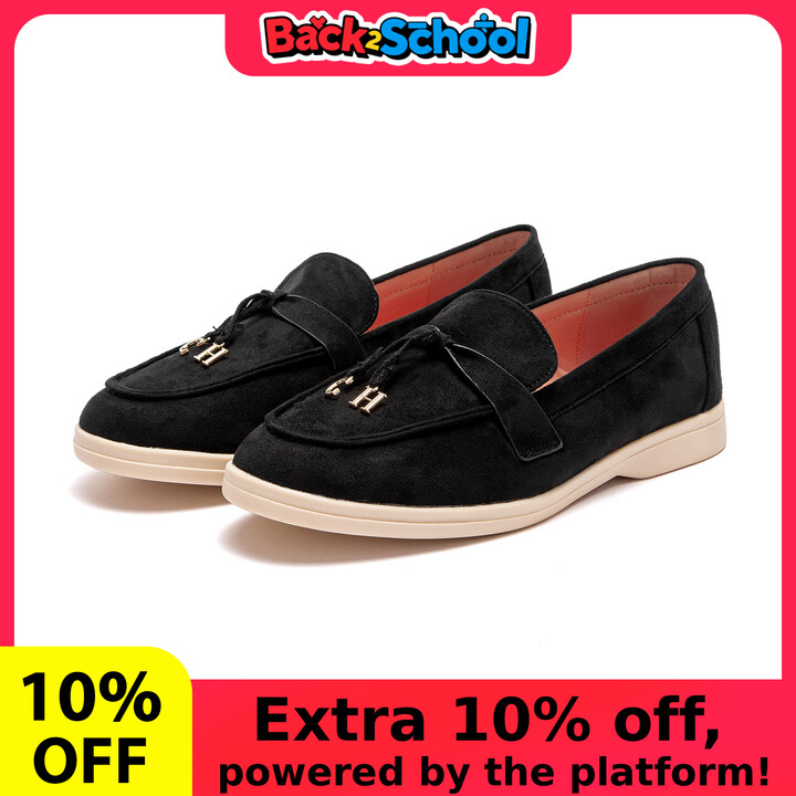 CHCH Women & apos;s Flat Shoes Autumn New Anti Velvet Single Shoes Classic Round Head Women & apos;s loafers
