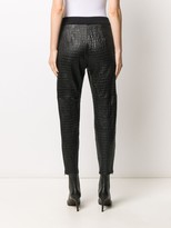 Thumbnail for your product : Brunello Cucinelli Crocodile-Effect Leather Trousers