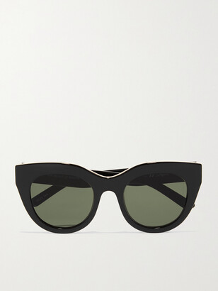 Le Specs Air Heart Cat-eye Acetate And Gold-tone Sunglasses - Black