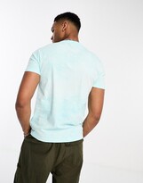 Thumbnail for your product : Polo Ralph Lauren fishing bear print acid wash t-shirt custom fit in aqua blue