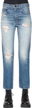 Rag & Bone Distressed Straight Leg Denim Jeans