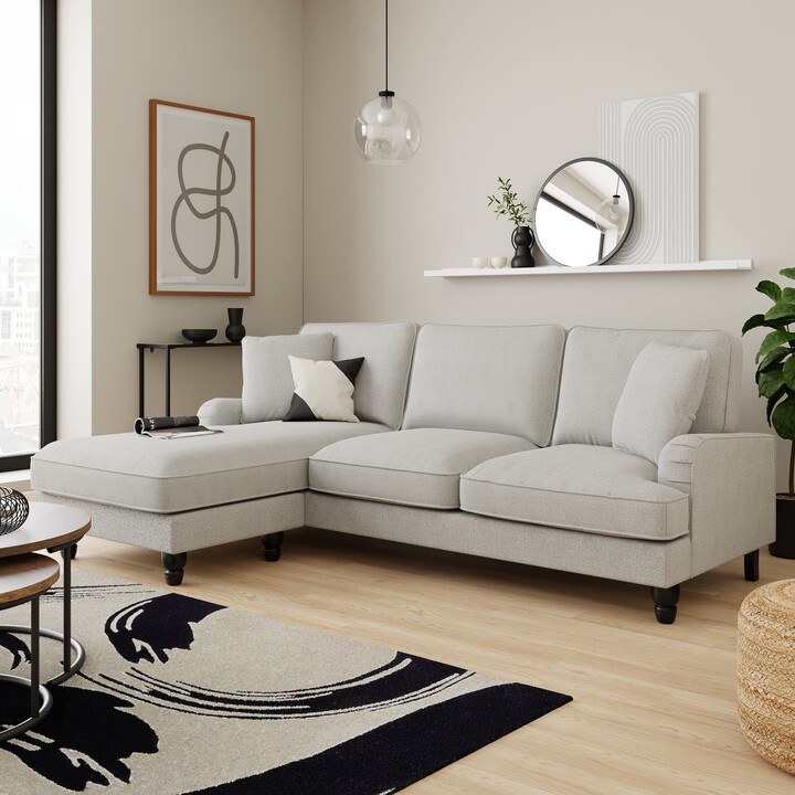 Dunelm Beatrice Boucle Corner Chaise Grey ShopStyle Sofas & Loveseats