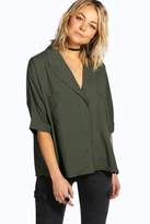 Thumbnail for your product : boohoo NEW Womens Revere Collar Oversized Shirt in Polyester