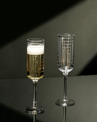 Anton Studio Designs Maze - Champagne Flutes - Clear