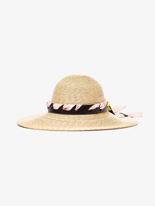Emilio Pucci neutral Vetrate print straw hat
