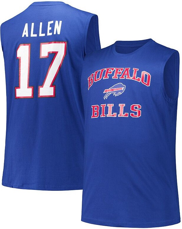 Fanatics Men's Josh Allen Royal Buffalo Bills Big & Tall Muscle Tank Top